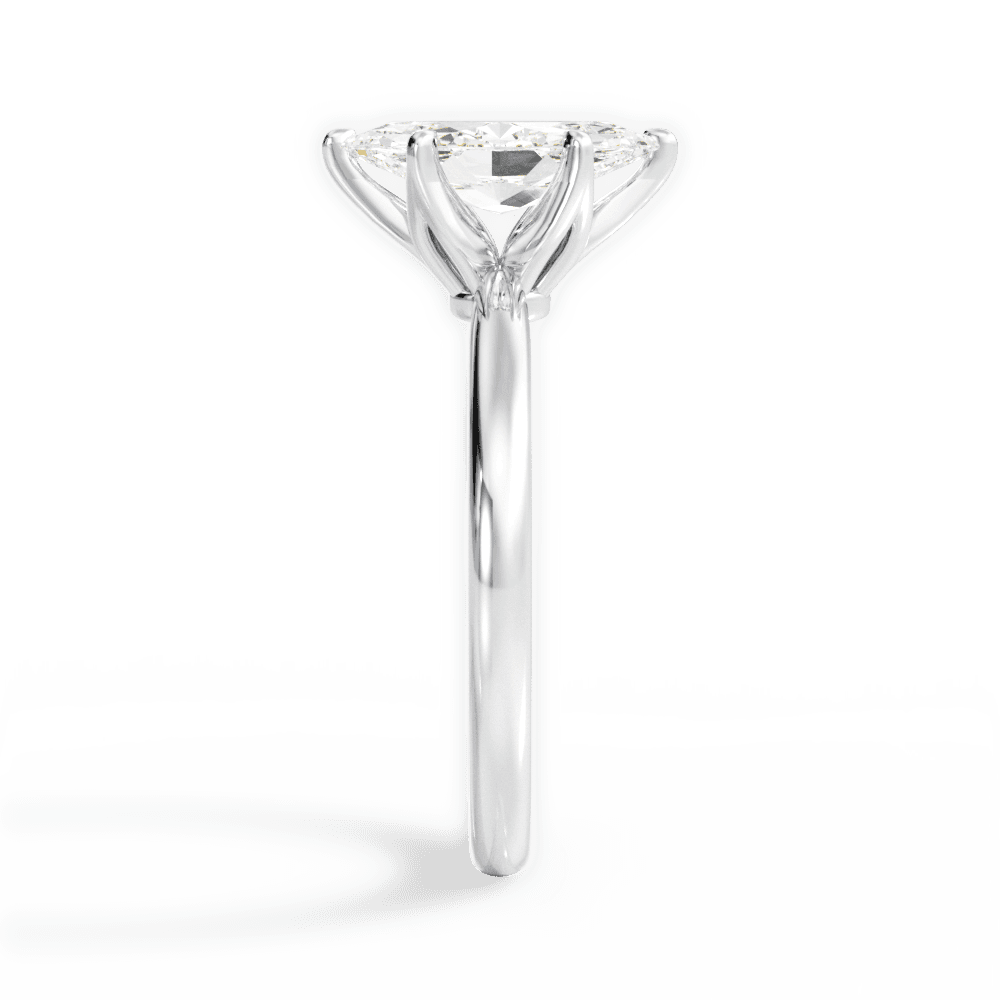 Abigail Marquise Cut Lab Grown Diamond 14Kt White Gold Engagement Ring - View 2