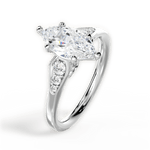 Cecilia Marquise Cut Lab Grown Diamond Platinum Engagement Ring - View 3