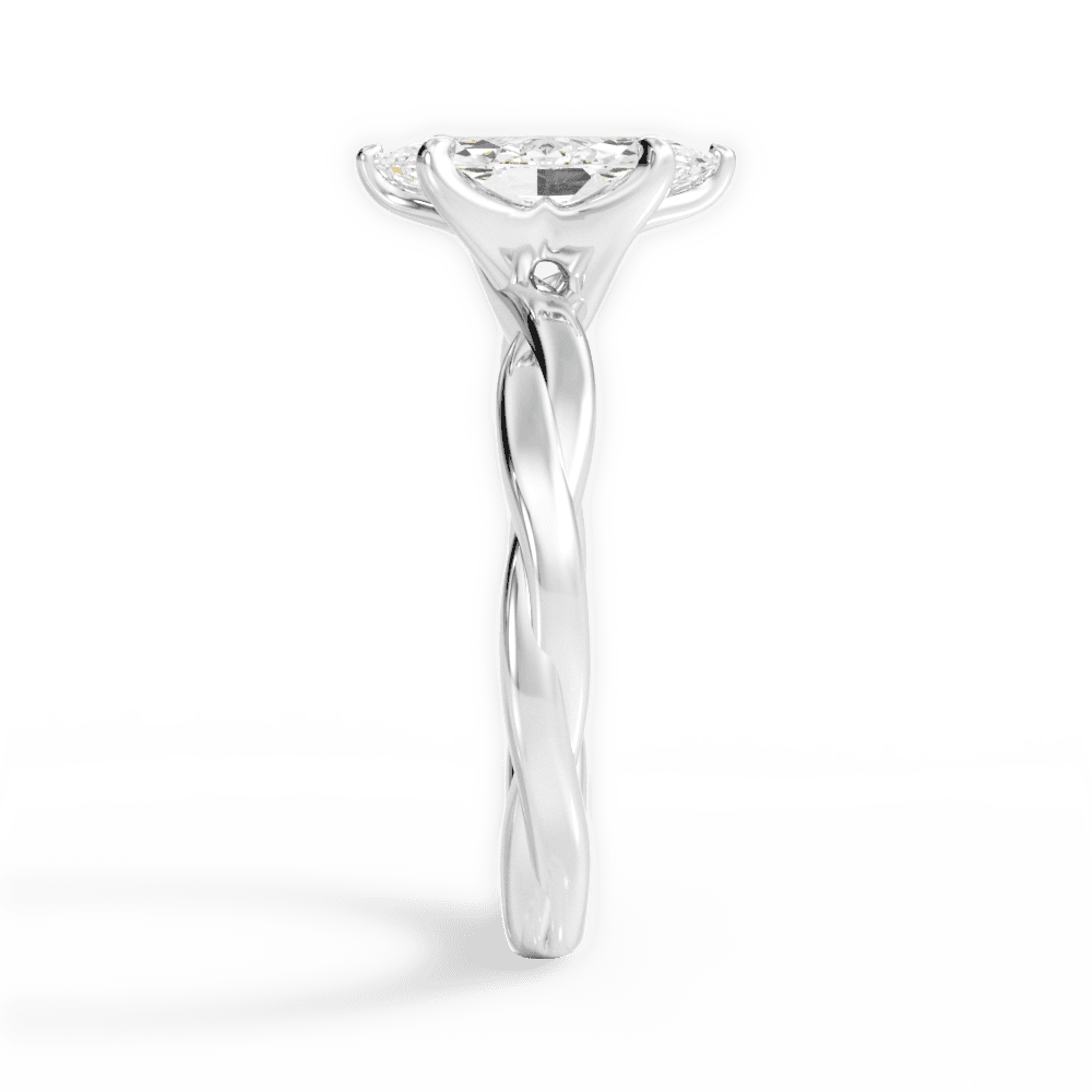 Bianca Marquise Cut Lab Grown Diamond 14Kt White Gold Engagement Ring - View 4