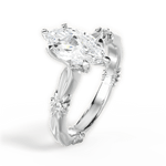 Claire Marquise Cut Lab Grown Diamond 18Kt White Gold Engagement Ring - View 2