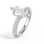 Kylie Marquise Cut Lab Grown Diamond 18Kt White Gold Engagement Ring - View 3