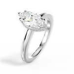 Brianna Marquise Cut Lab Grown Diamond Platinum Engagement Ring - View 4