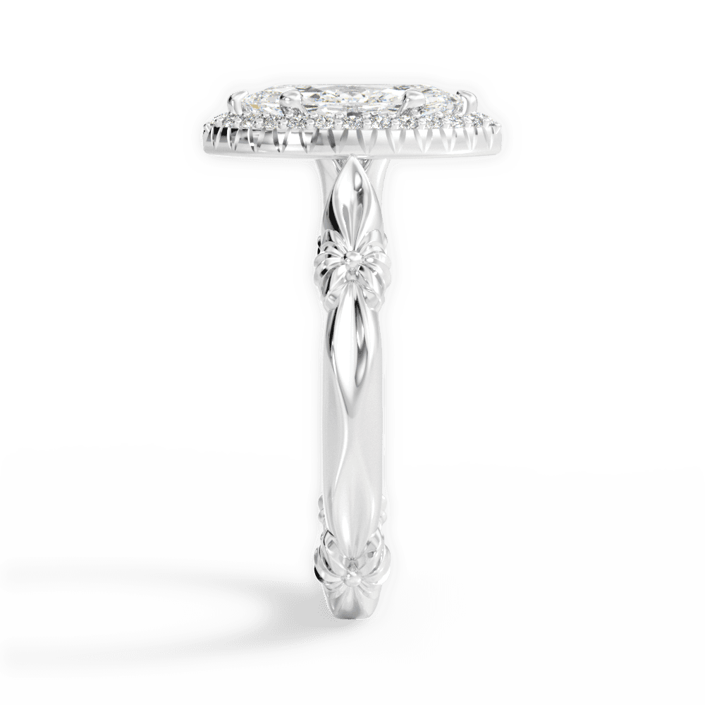 Erica Marquise Cut Lab Grown Diamond 14Kt White Gold Engagement Ring - View 2