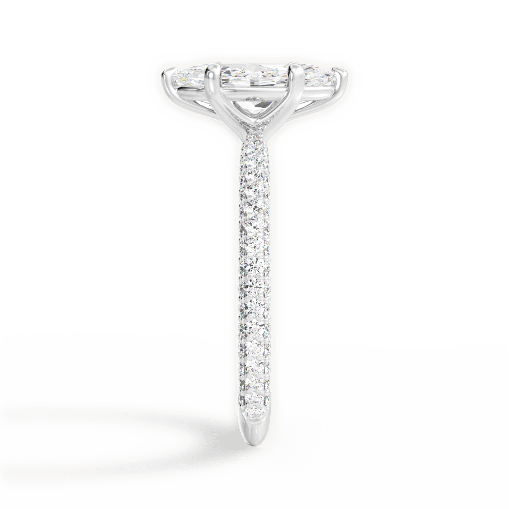 Kristen Marquise Cut Lab Grown Diamond 14Kt White Gold Engagement Ring - View 2