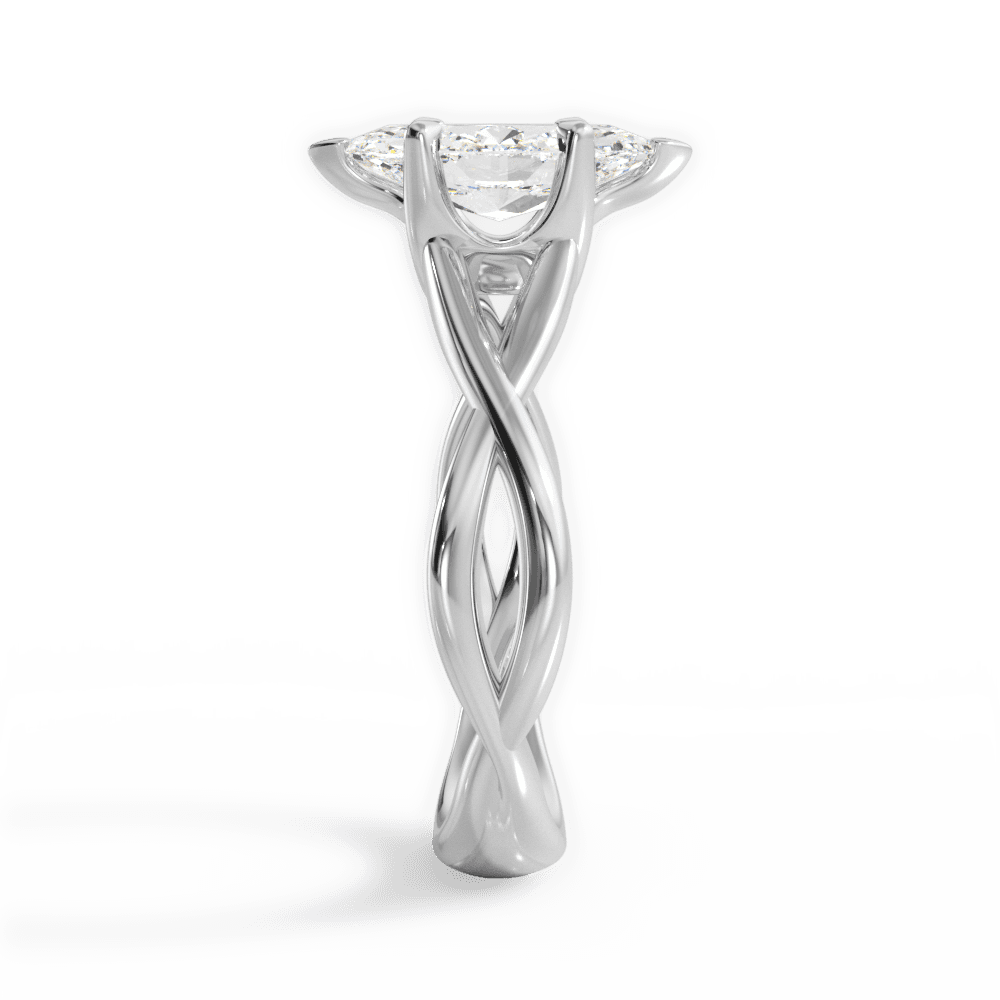 Aubrey Marquise Cut Lab Grown Diamond Platinum Engagement Ring - View 4