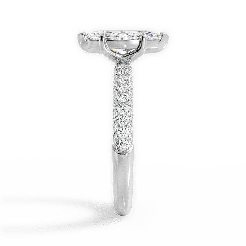 Kylie Marquise Cut Lab Grown Diamond 14Kt White Gold Engagement Ring - View 2