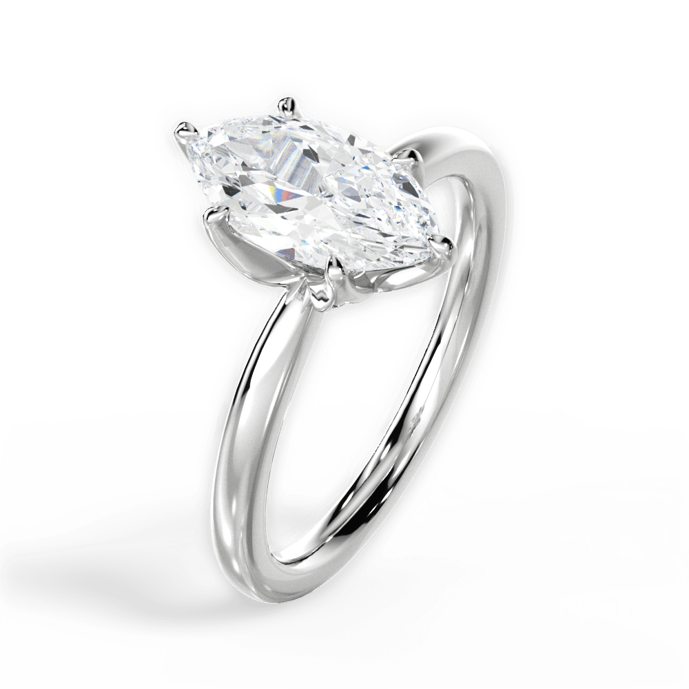 Abigail Marquise Cut Lab Grown Diamond Platinum Engagement Ring - View 4