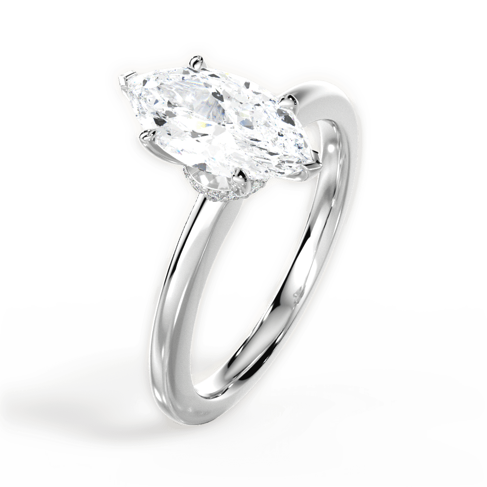 Cara Marquise Cut Lab Grown Diamond Platinum Engagement Ring - View 3