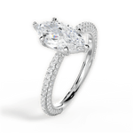 Kristen Marquise Cut Lab Grown Diamond 14Kt White Gold Engagement Ring - View 3