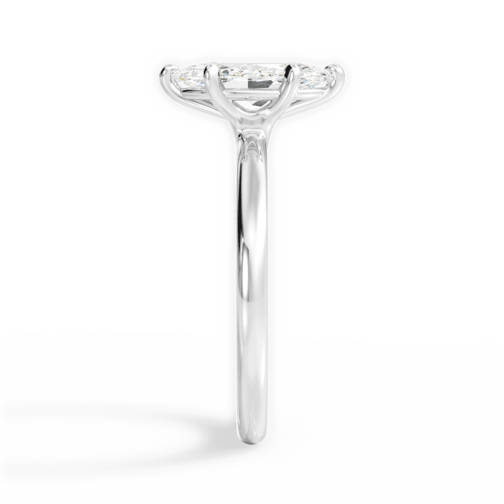 Angela Marquise Cut Lab Grown Diamond 18Kt White Gold Engagement Ring - View 3