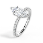 Elsie Marquise Cut Lab Grown Diamond 14Kt White Gold Engagement Ring - View 4