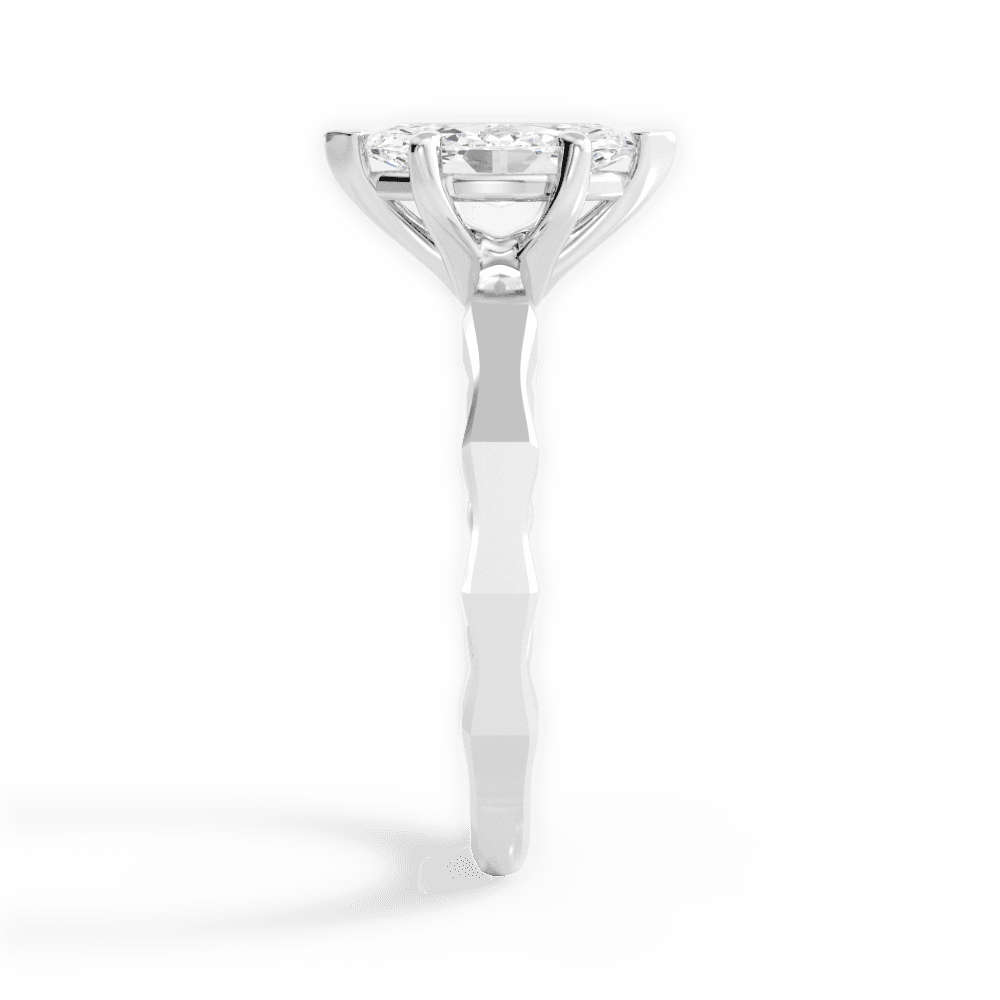 Aaliyah Marquise Cut Lab Grown Diamond 18Kt White Gold Engagement Ring - View 2