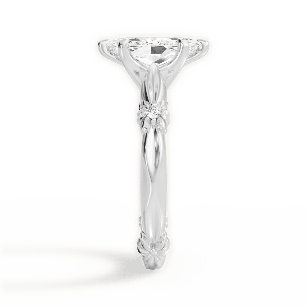 Claire Marquise Cut Lab Grown Diamond 18Kt White Gold Engagement Ring - View 3
