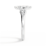 Cecilia Marquise Cut Lab Grown Diamond 18Kt White Gold Engagement Ring - View 2