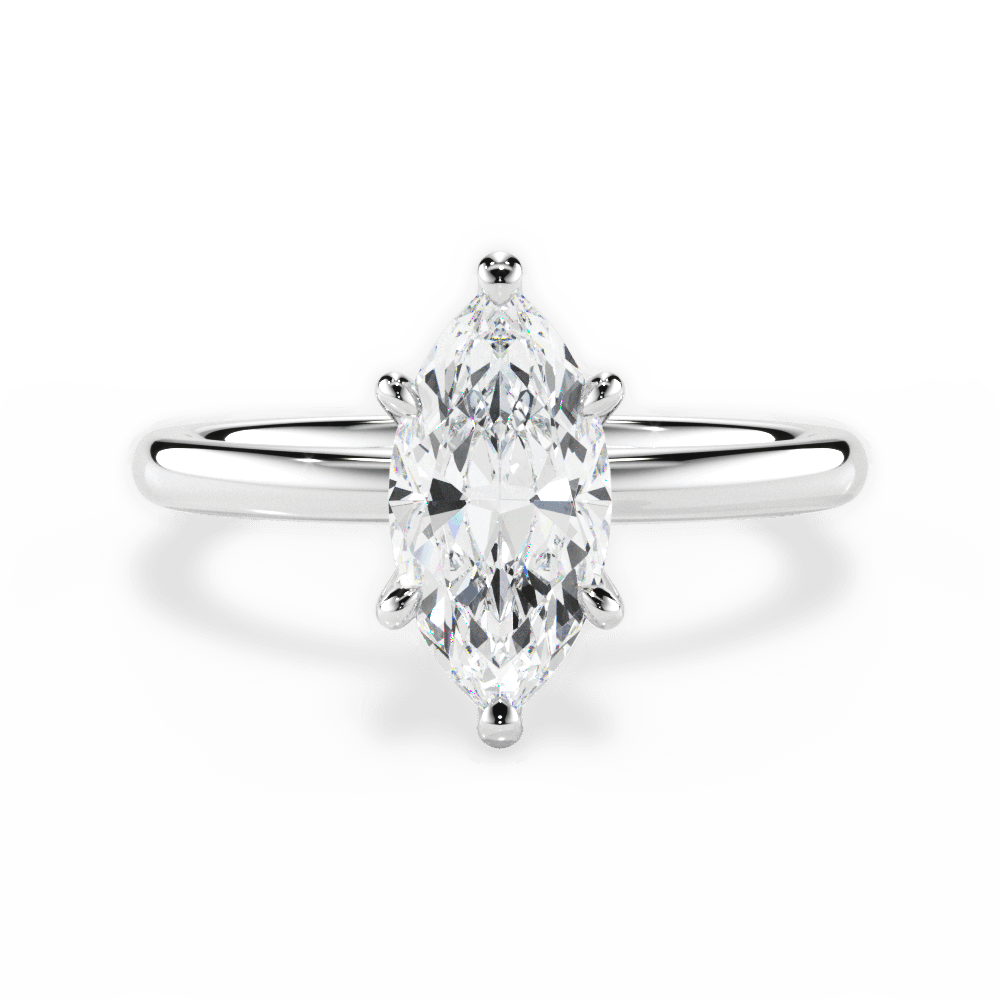 Angela Marquise Cut Lab Grown Diamond 18Kt White Gold Engagement Ring