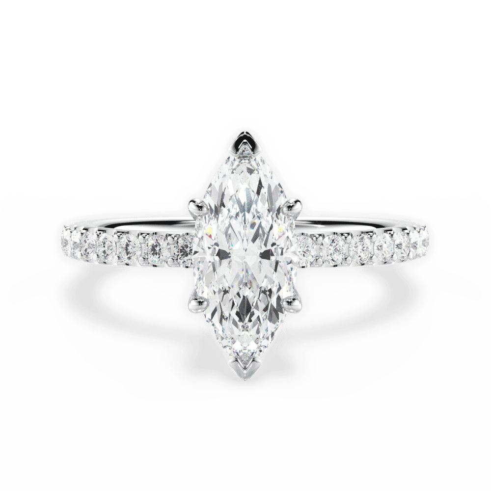 Elsie Marquise Cut Lab Grown Diamond 18Kt White Gold Engagement Ring