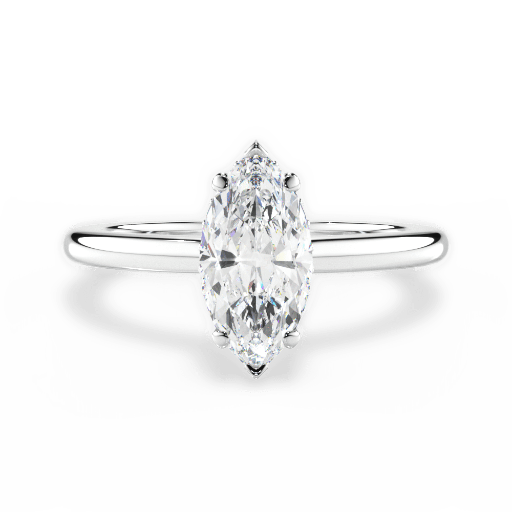 Brianna Marquise Cut Lab Grown Diamond Platinum Engagement Ring