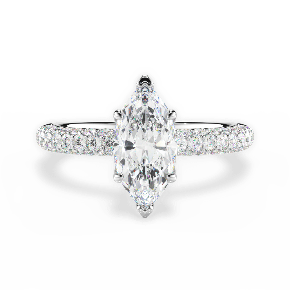 Kylie Marquise Cut Lab Grown Diamond 14Kt White Gold Engagement Ring