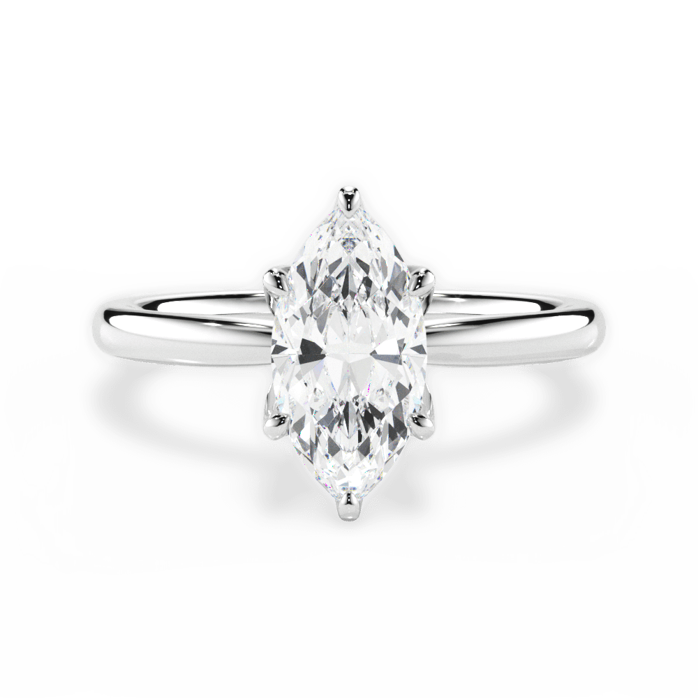 Abigail Marquise Cut Lab Grown Diamond 14Kt White Gold Engagement Ring