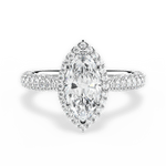 Lucy Marquise Cut Lab Grown Diamond 14Kt White Gold Engagement Ring