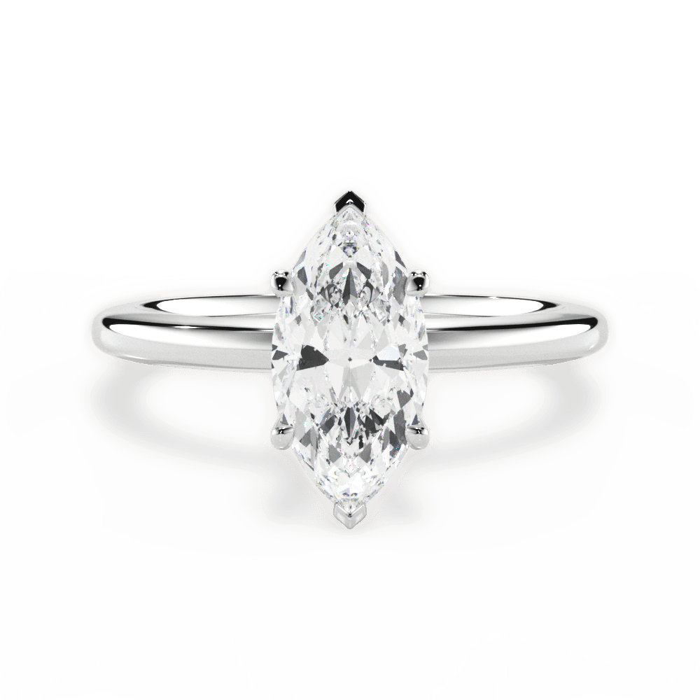 Cara Marquise Cut Lab Grown Diamond 18Kt White Gold Engagement Ring