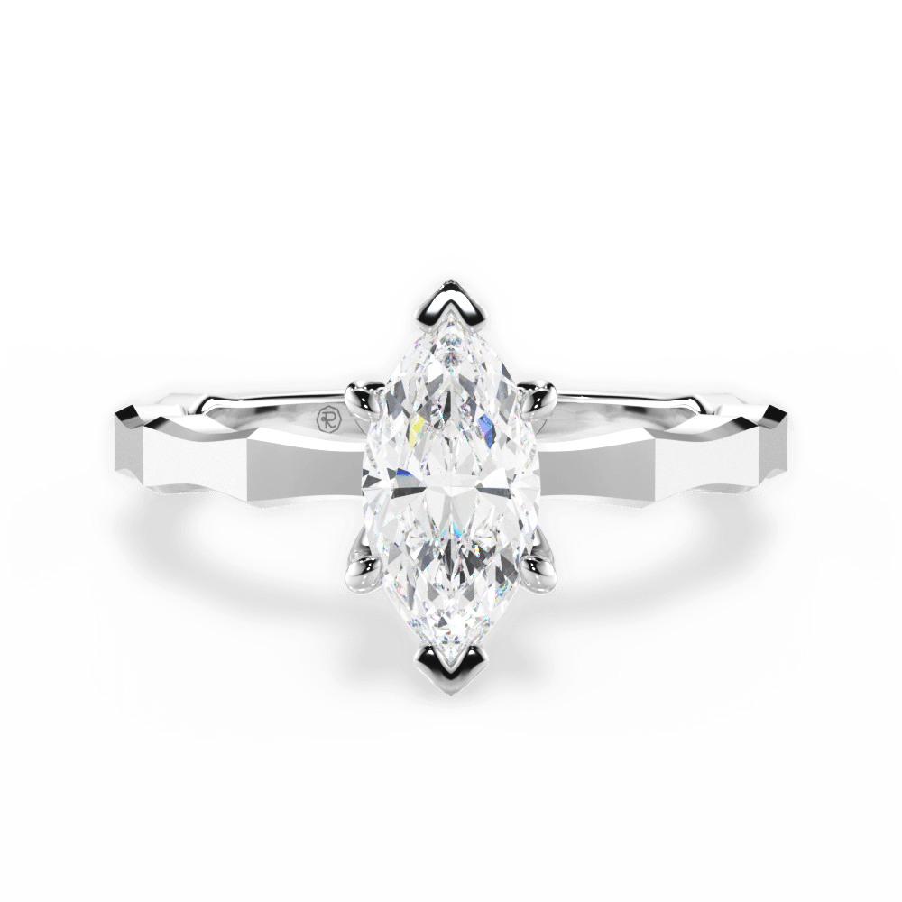 Aaliyah Marquise Cut Lab Grown Diamond Platinum Engagement Ring