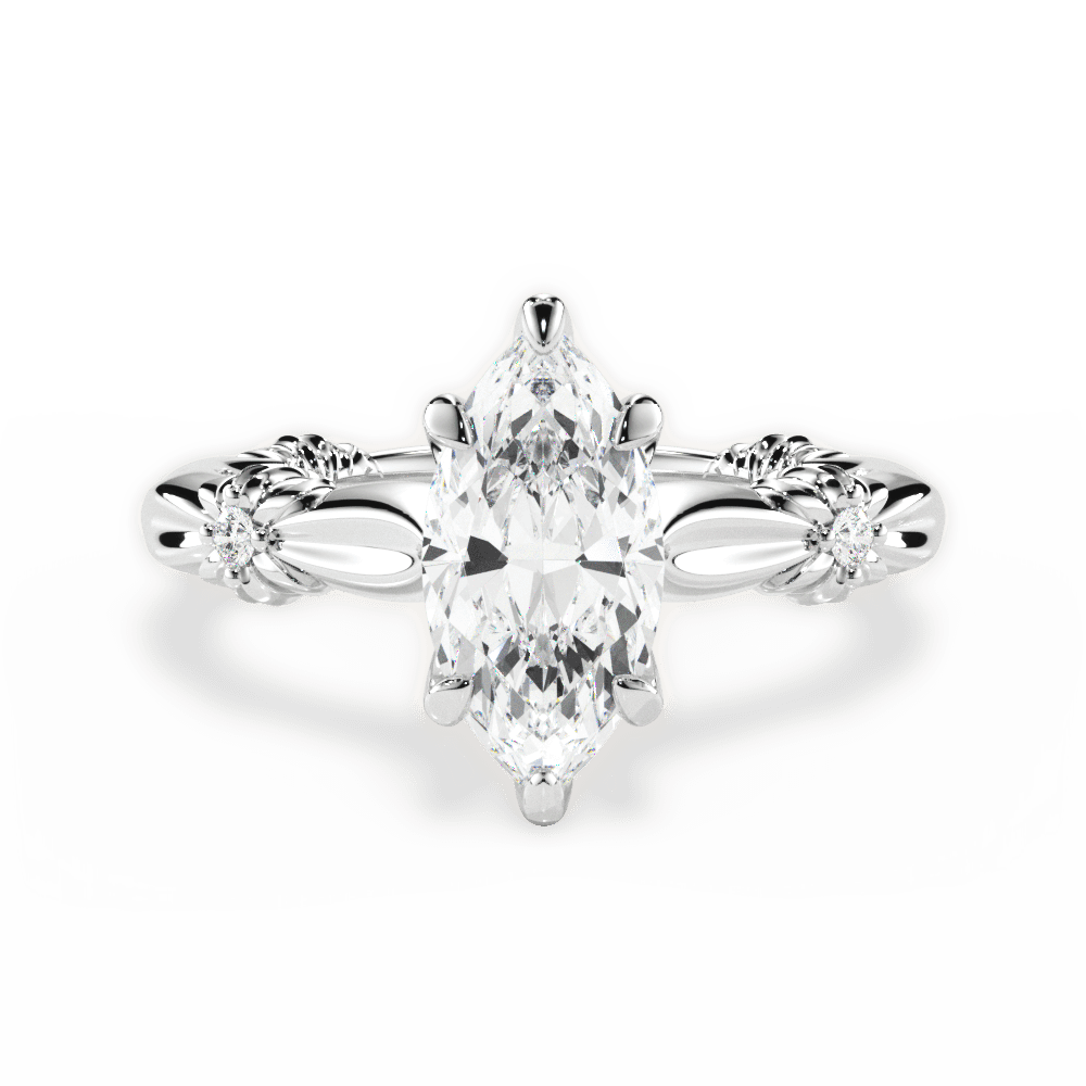 Claire Marquise Cut Lab Grown Diamond Platinum Engagement Ring