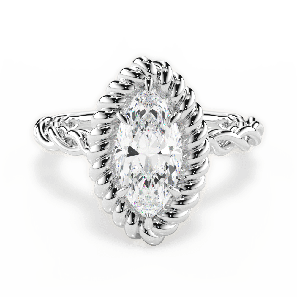 Belinda Marquise Cut Lab Grown Diamond 14Kt White Gold Engagement Ring