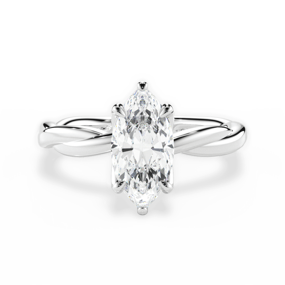Bianca Marquise Cut Lab Grown Diamond 14Kt White Gold Engagement Ring