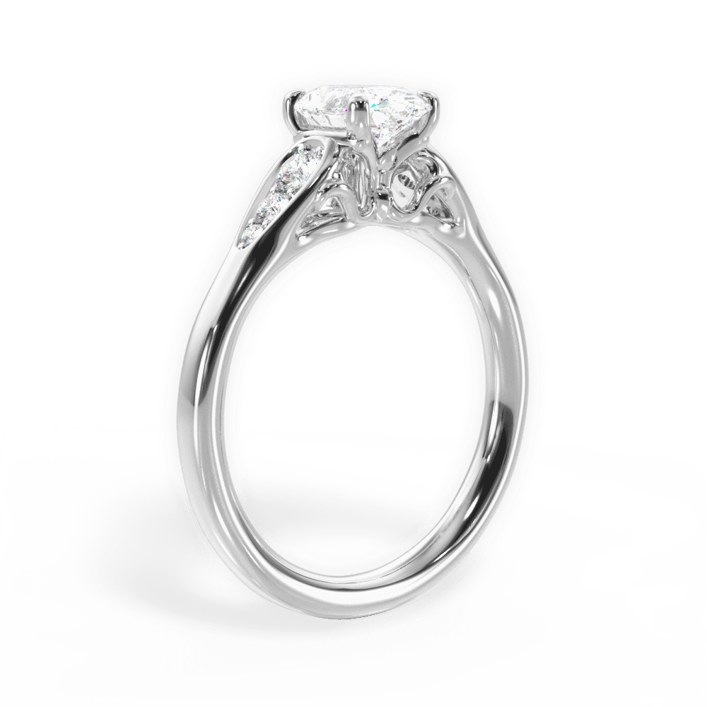Cecilia Oval Cut Lab Grown Diamond Platinum Engagement Ring - View 2