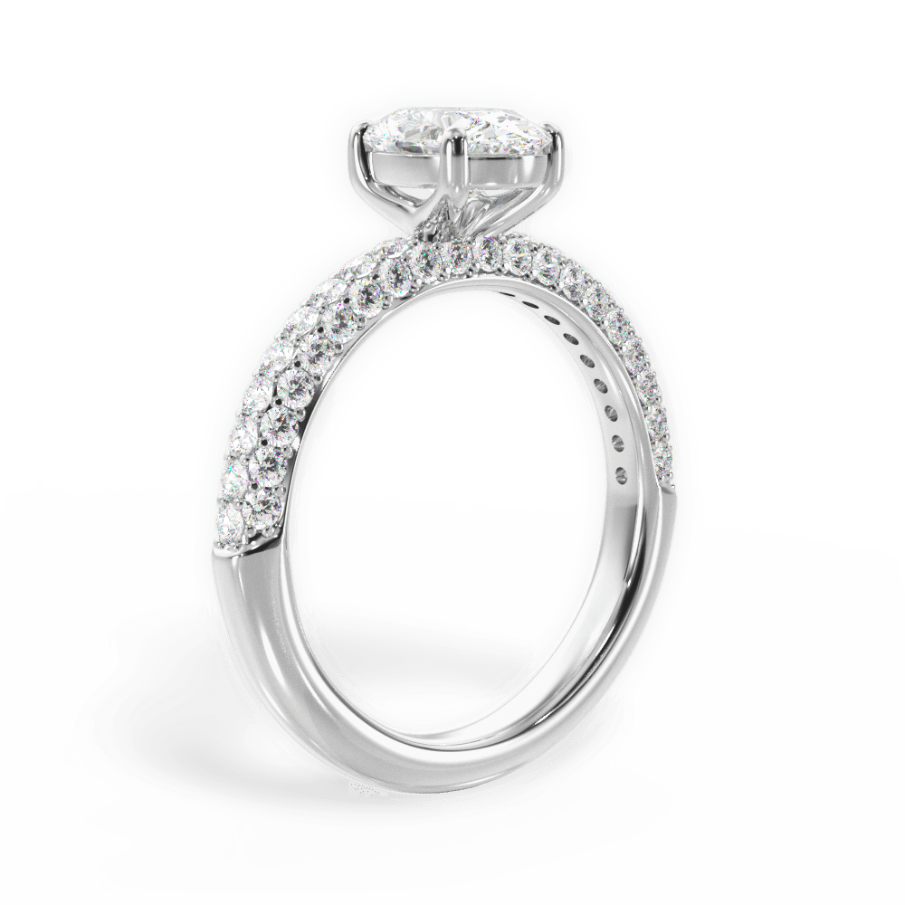 Kylie Oval Cut Lab Grown Diamond 18Kt White Gold Engagement Ring - View 2