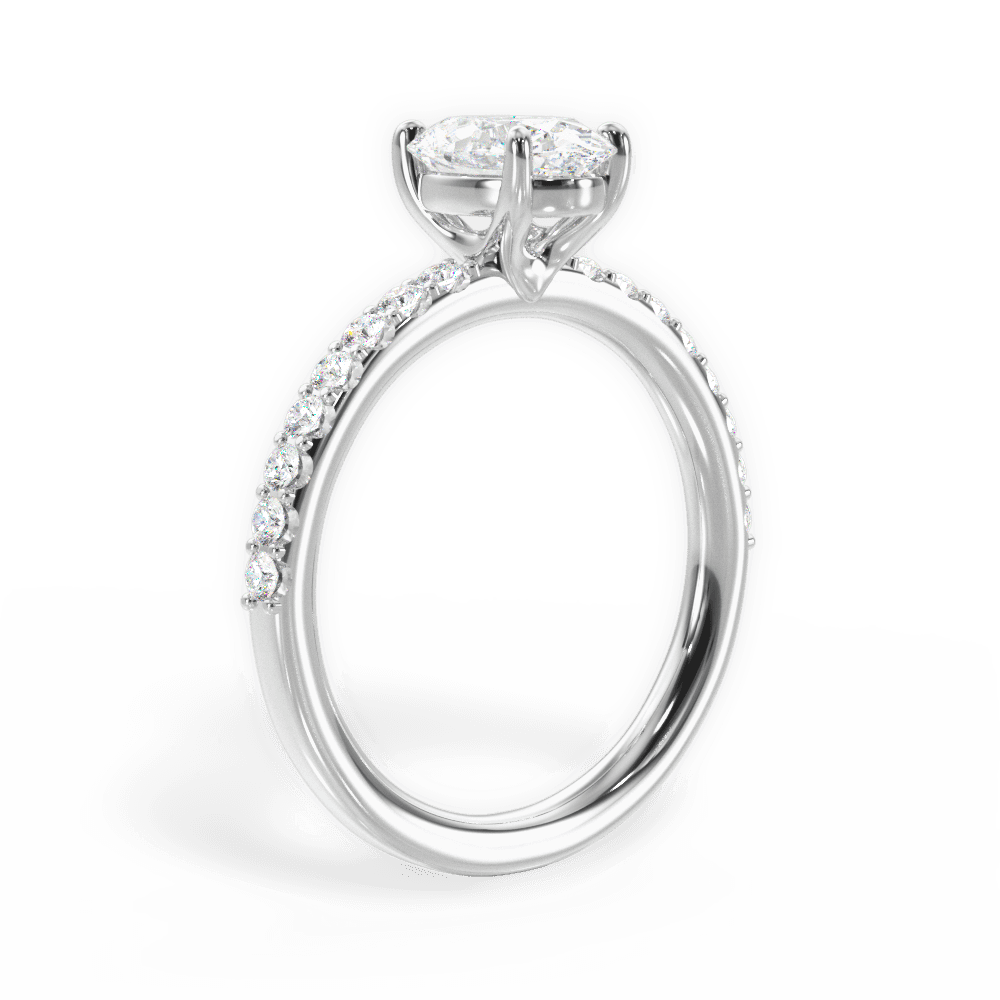 Elsie Oval Cut Lab Grown Diamond 14Kt White Gold Engagement Ring - View 3