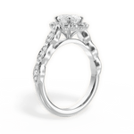 Jane Oval Cut Lab Grown Diamond 18Kt White Gold Engagement Ring - View 4
