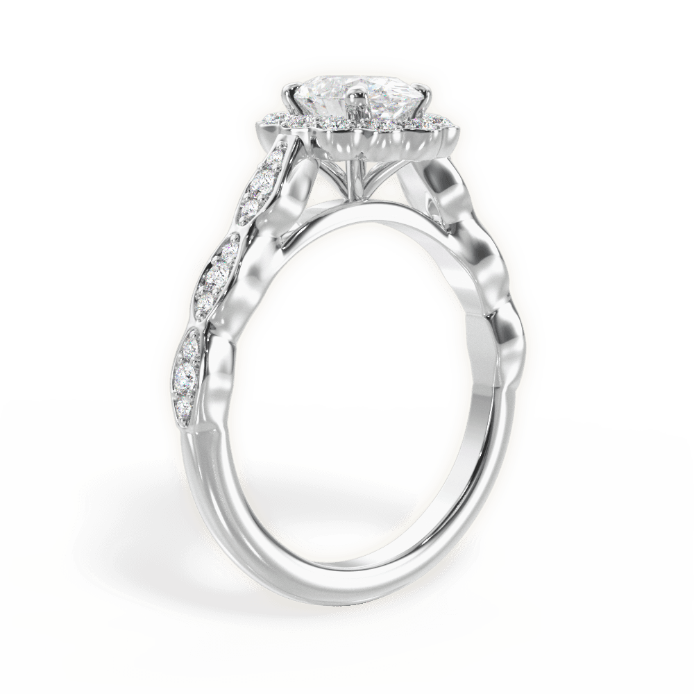 Jane Oval Cut Lab Grown Diamond Platinum Engagement Ring - View 4