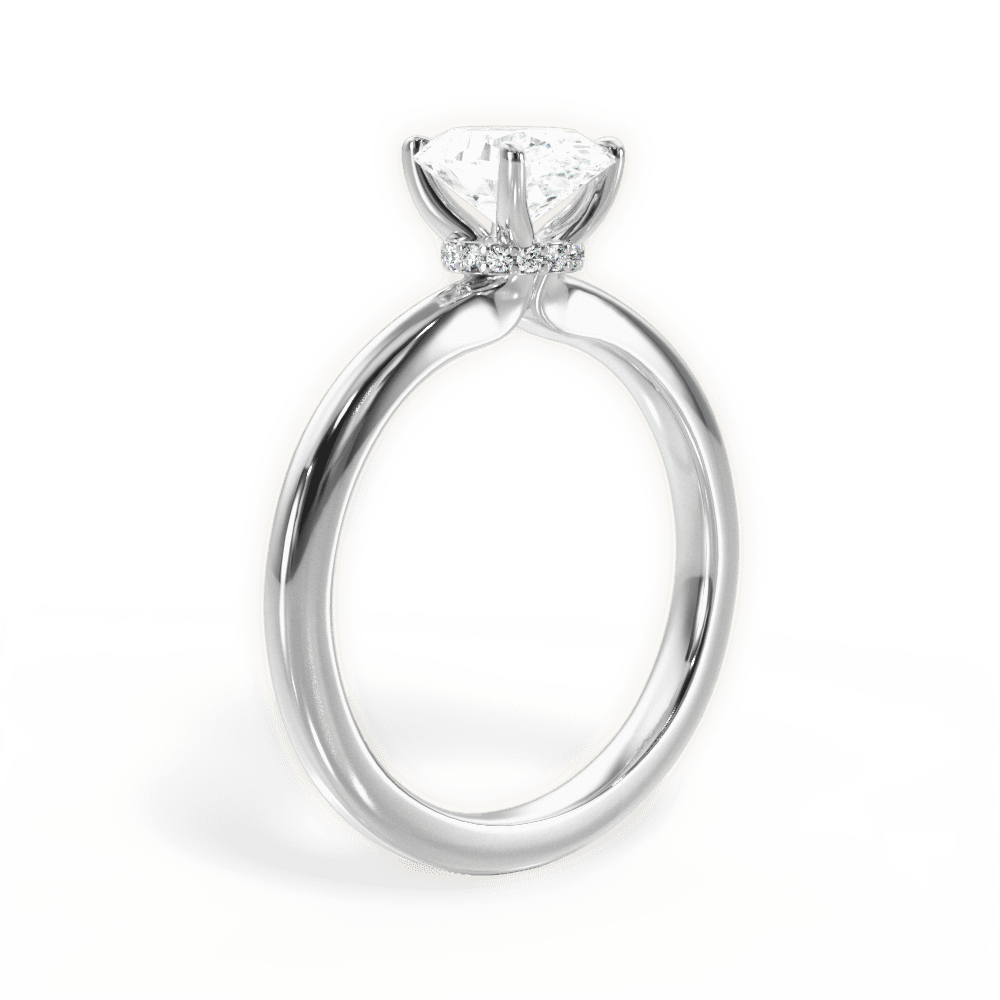 Cara Oval Cut Lab Grown Diamond 18Kt White Gold Engagement Ring - View 3