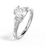 Cecilia Oval Cut Lab Grown Diamond Platinum Engagement Ring - View 4