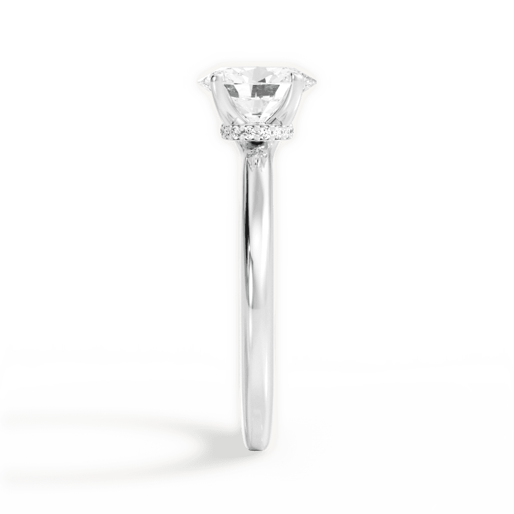 Cara Oval Cut Lab Grown Diamond 14Kt White Gold Engagement Ring - View 4
