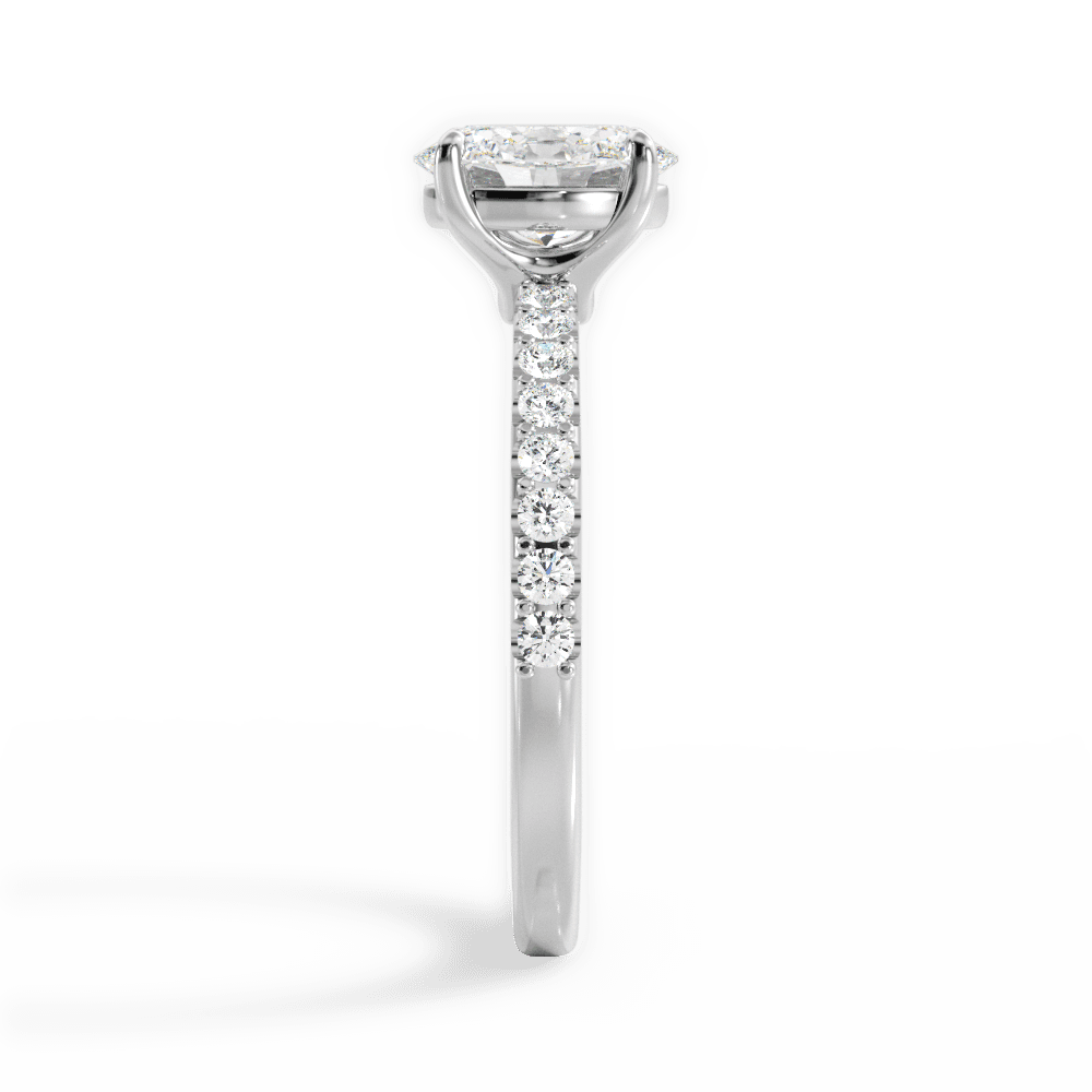 Elsie Oval Cut Lab Grown Diamond 14Kt White Gold Engagement Ring - View 2