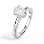 Brianna Oval Cut Lab Grown Diamond Platinum Engagement Ring - View 2