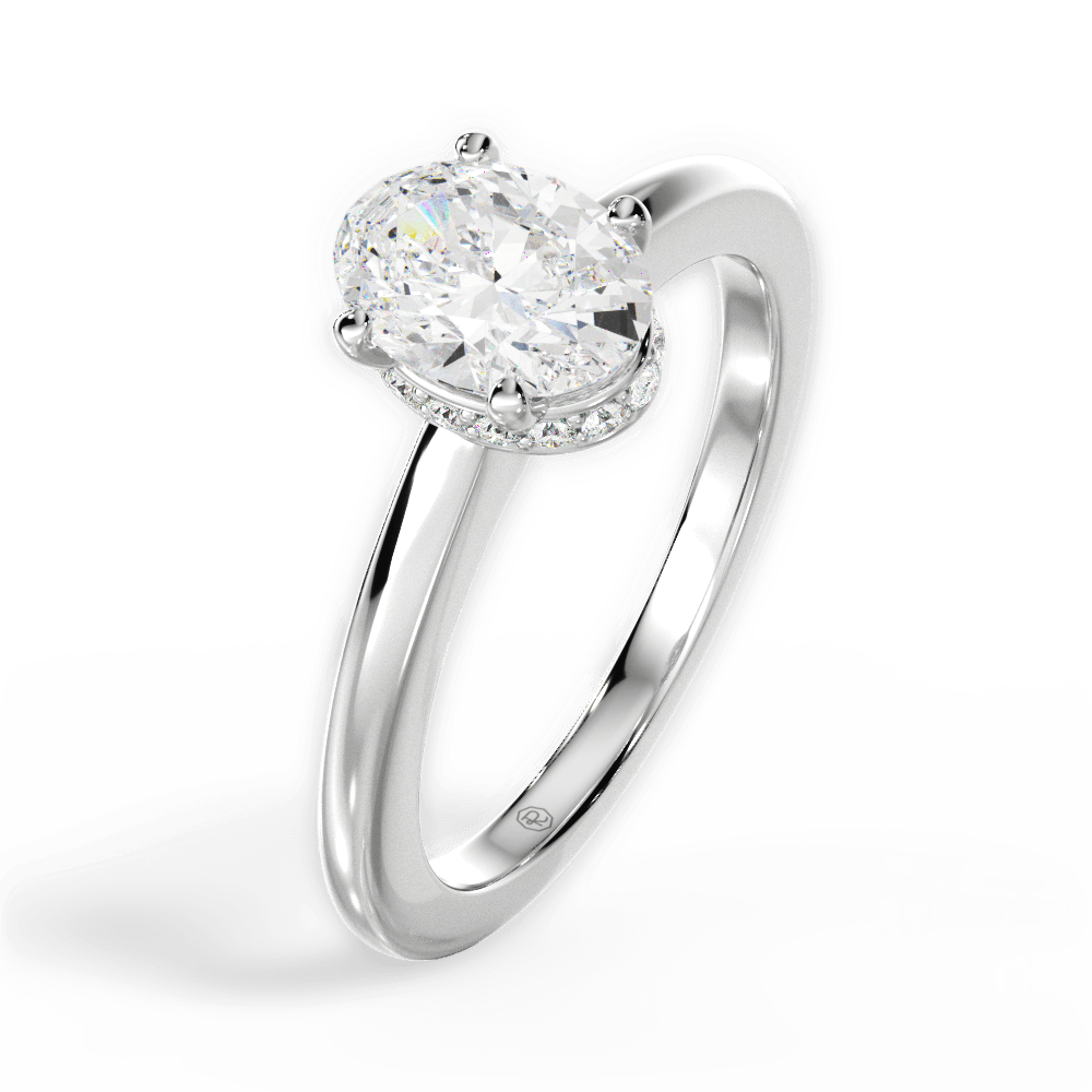 Brianna Oval Cut Lab Grown Diamond Platinum Engagement Ring - View 2