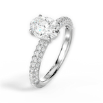 Kylie Oval Cut Lab Grown Diamond 18Kt White Gold Engagement Ring - View 3