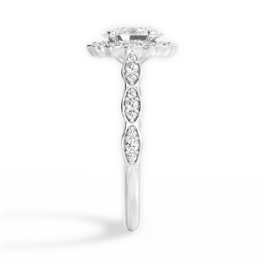 Jane Oval Cut Lab Grown Diamond Platinum Engagement Ring - View 2