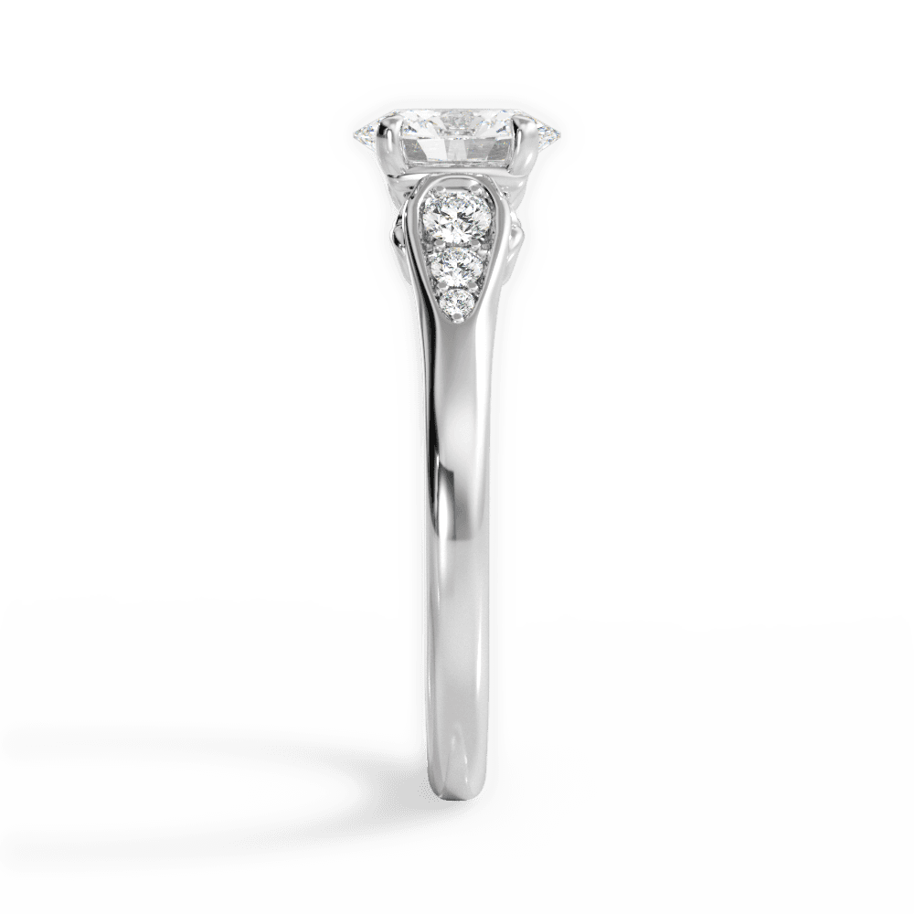 Cecilia Oval Cut Lab Grown Diamond Platinum Engagement Ring - View 3