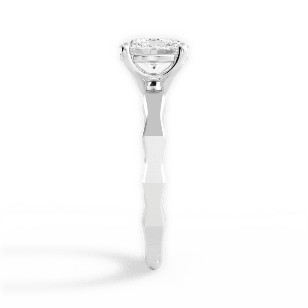 Aaliyah Oval Cut Lab Grown Diamond 14Kt White Gold Engagement Ring - View 4