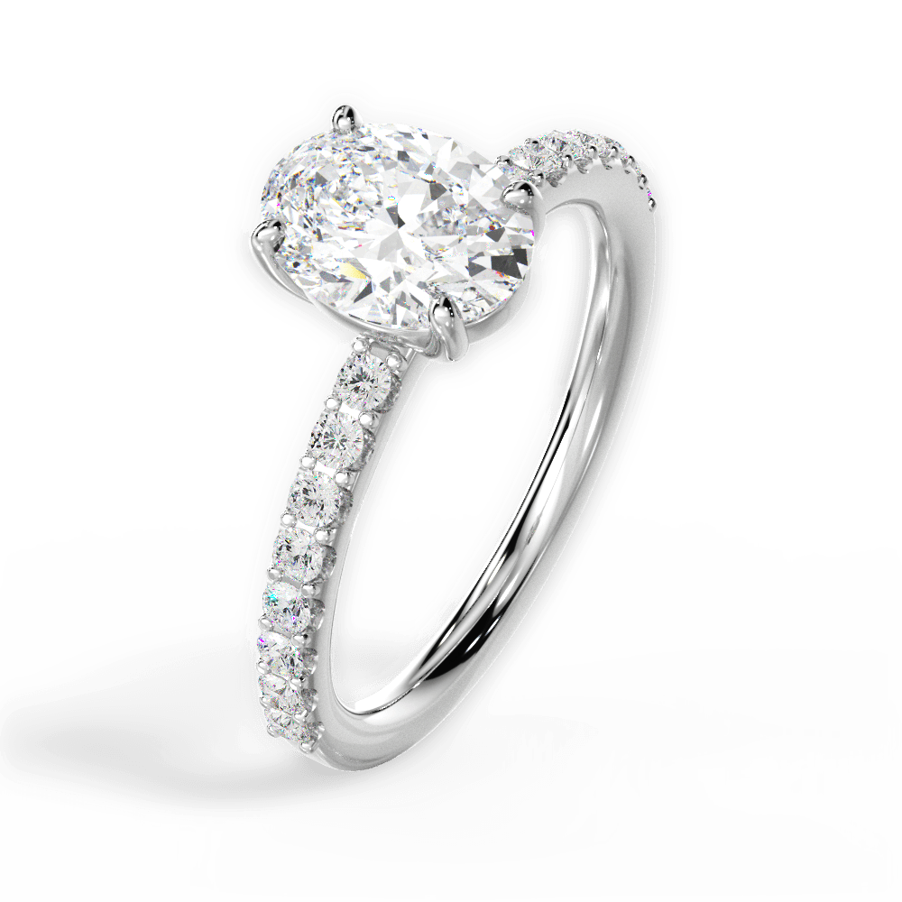 Elsie Oval Cut Lab Grown Diamond 14Kt White Gold Engagement Ring - View 4