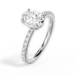 Elsie Oval Cut Lab Grown Diamond Platinum Engagement Ring - View 4