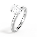 Cara Oval Cut Lab Grown Diamond 18Kt White Gold Engagement Ring - View 2