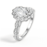 Jane Oval Cut Lab Grown Diamond Platinum Engagement Ring - View 3
