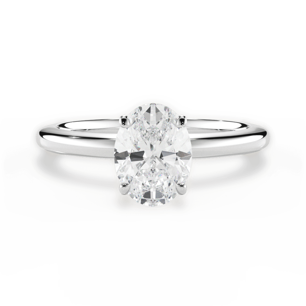 Cara Oval Cut Lab Grown Diamond 18Kt White Gold Engagement Ring