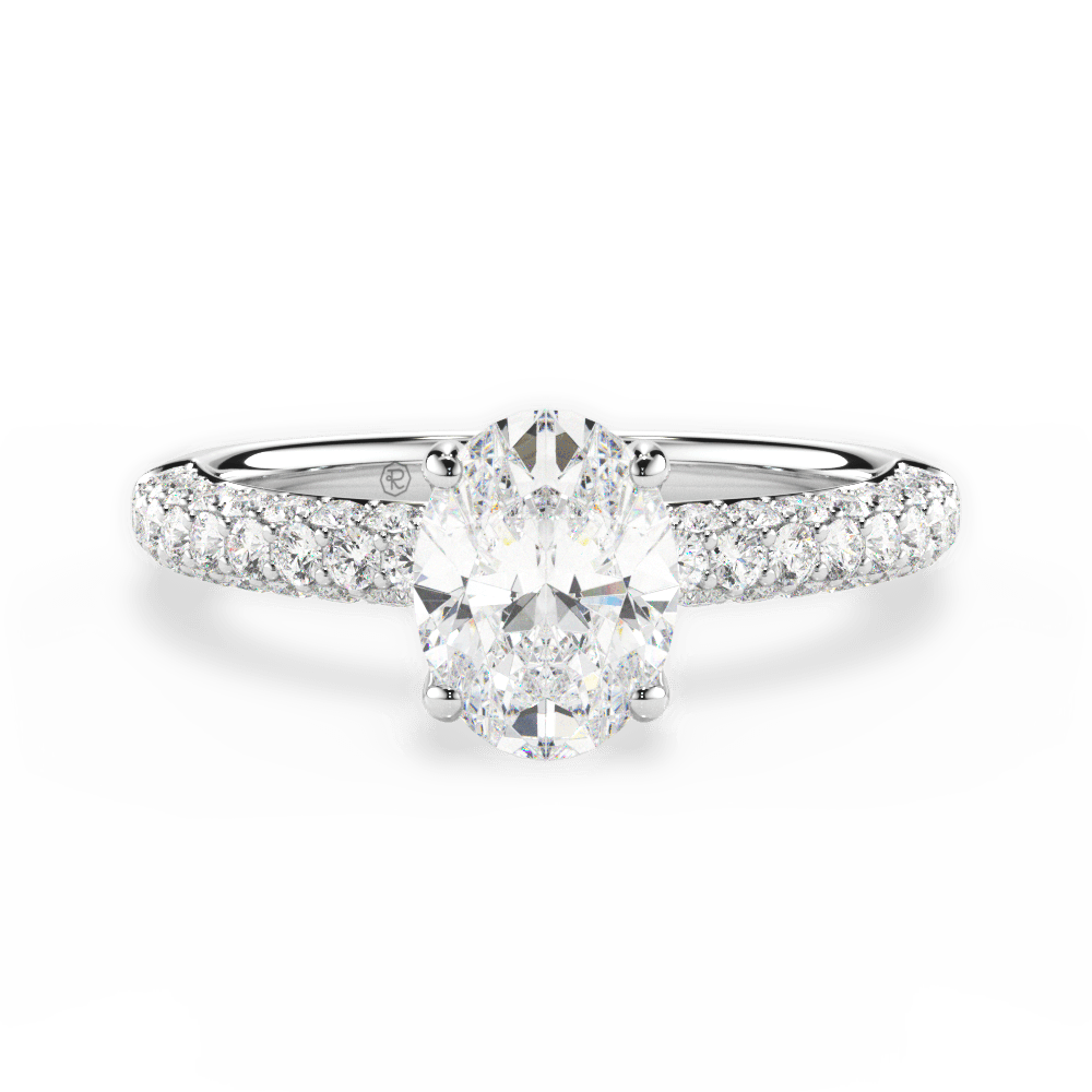 Kylie Oval Cut Lab Grown Diamond Platinum Engagement Ring